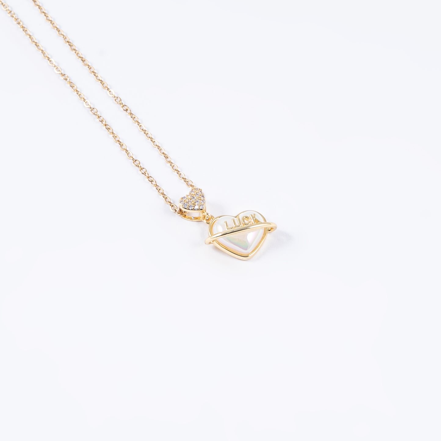 Luck Over Heart Pendant with Chain