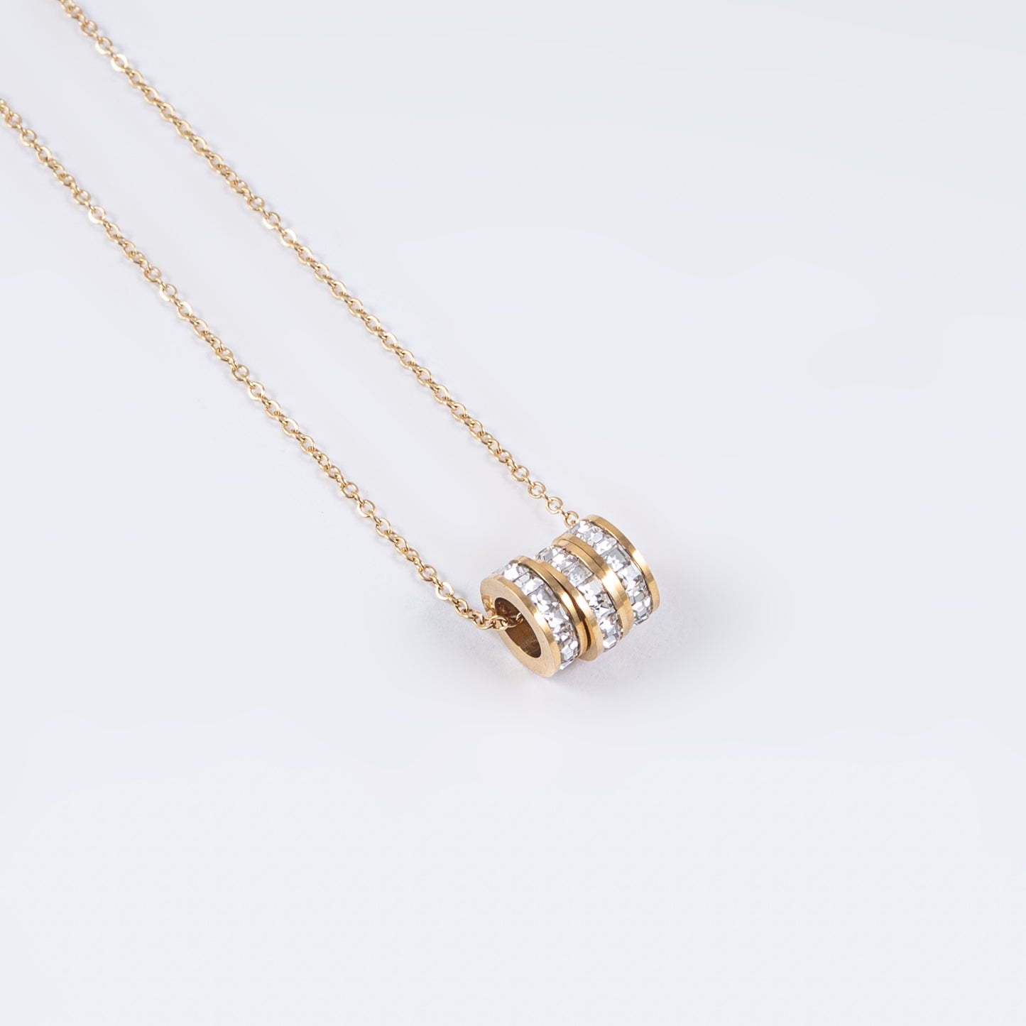 Three Ring Pendant in Stone in a Chain
