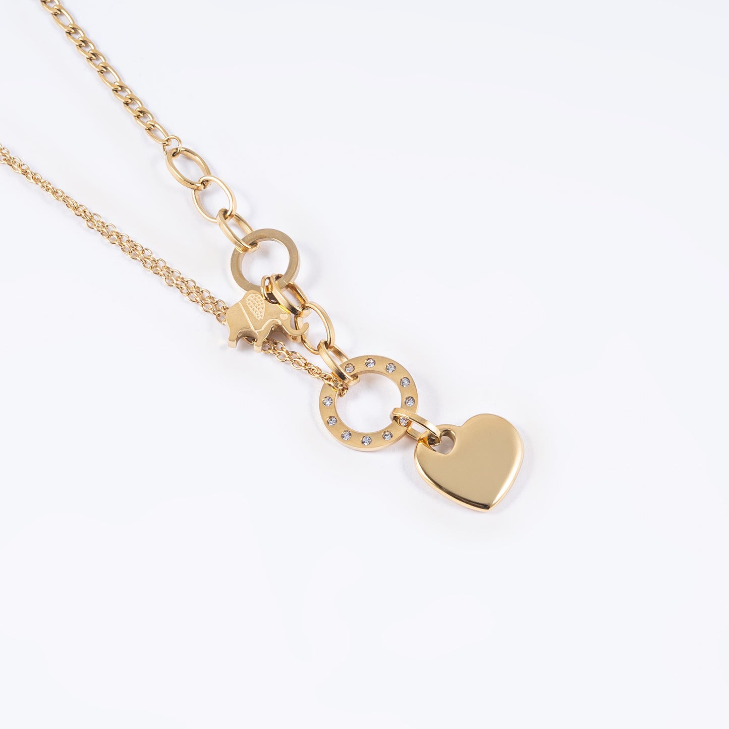 Chain with a Small Circle, a Tiny Heart and an Elephant