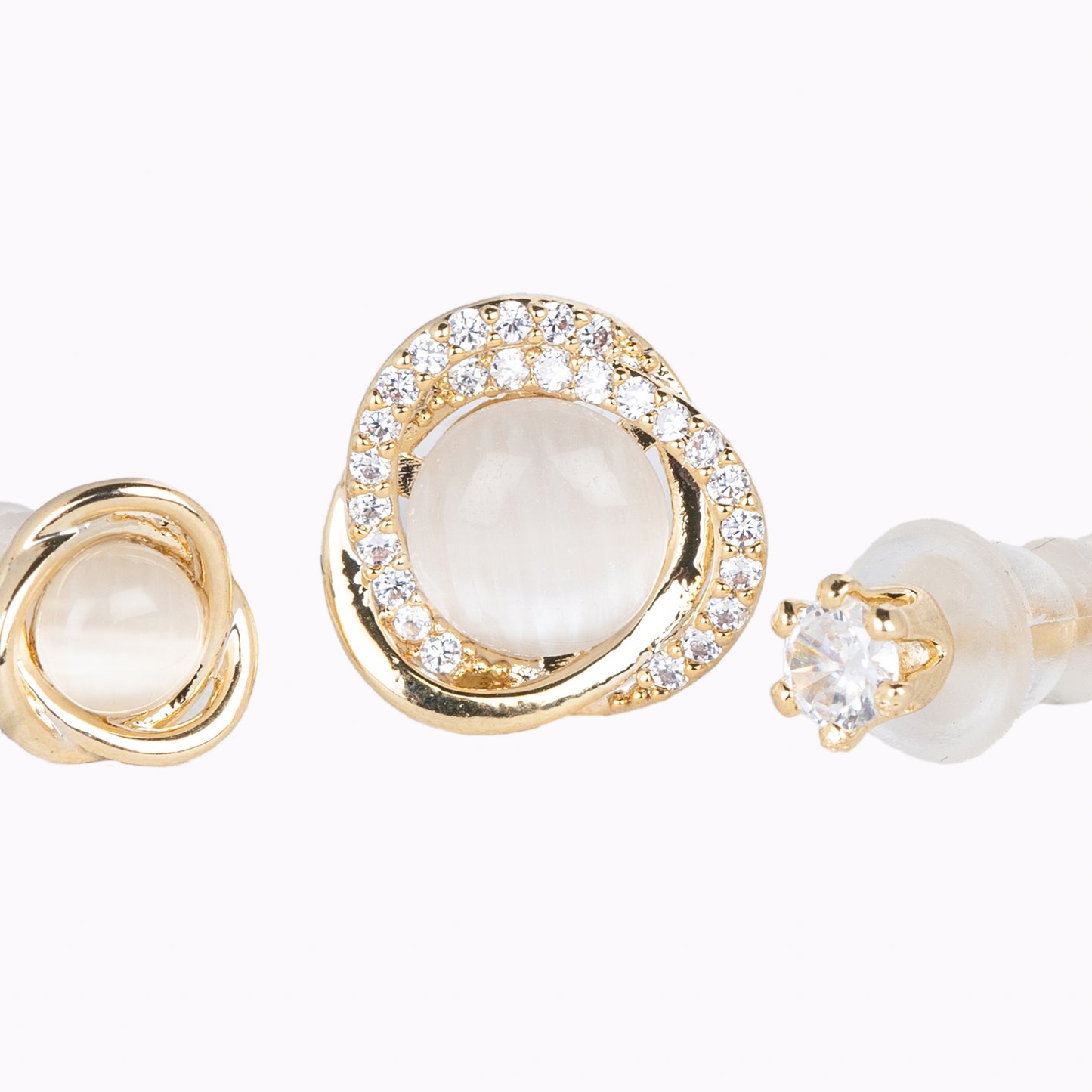 Set of 3 Pair Pearl and Stone Earrings