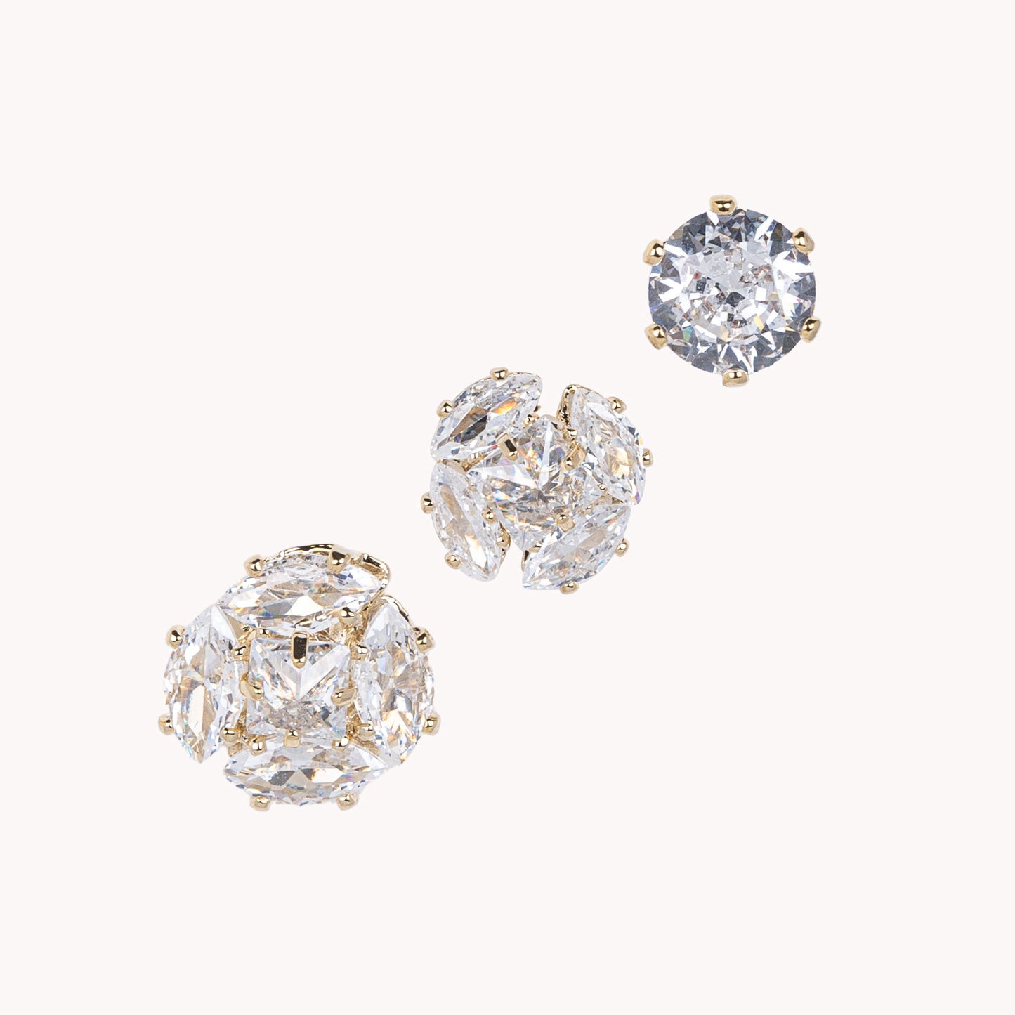 Set of Three Pair Stone Earrings
