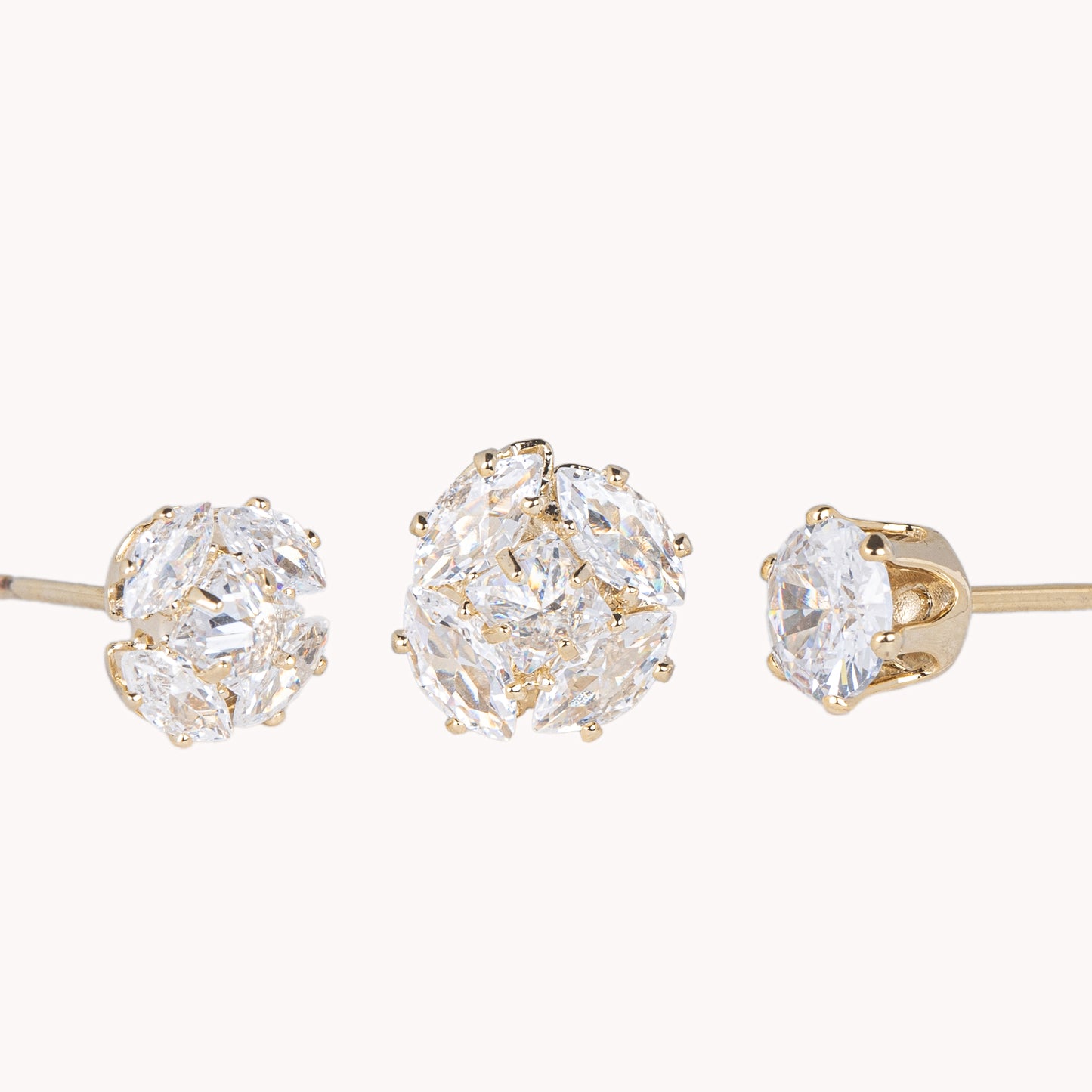 Set of Three Pair Stone Earrings