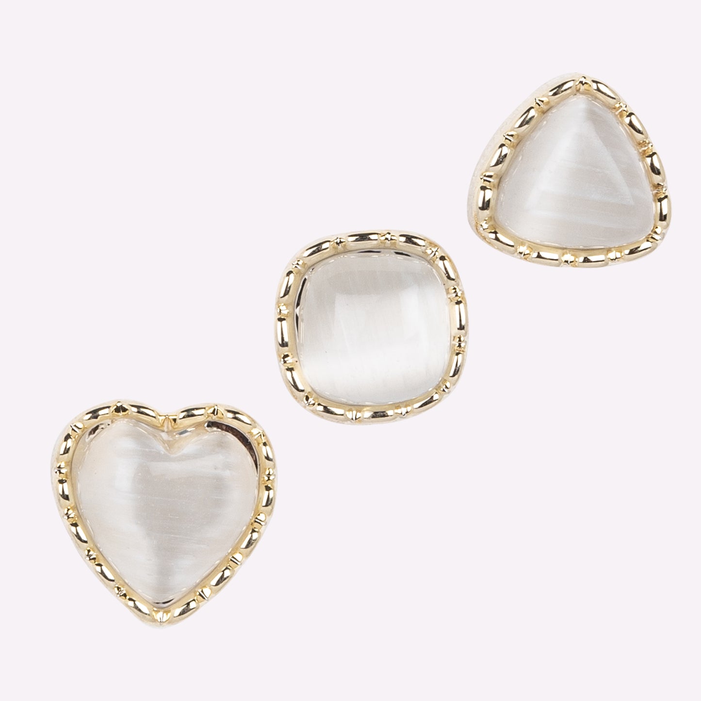 Set of 3 Pair Different Design Opal Earrings