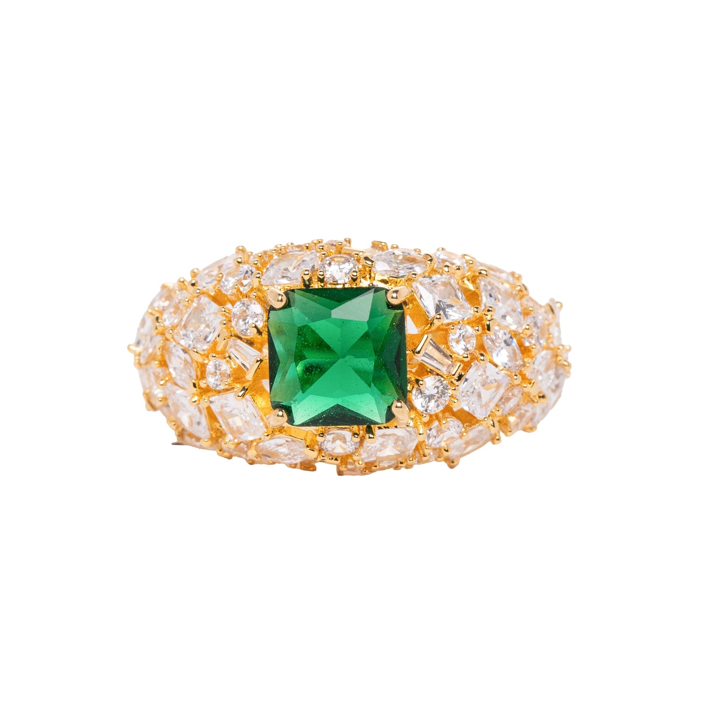Green Stone & Border Ring
