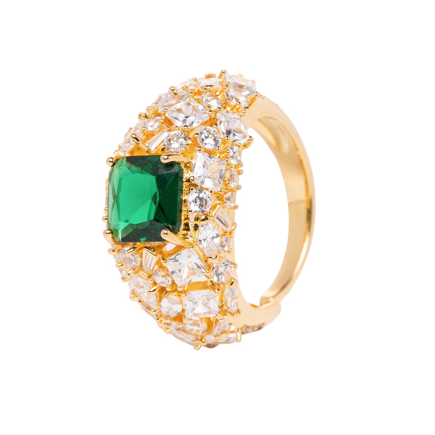 Green Stone & Border Ring