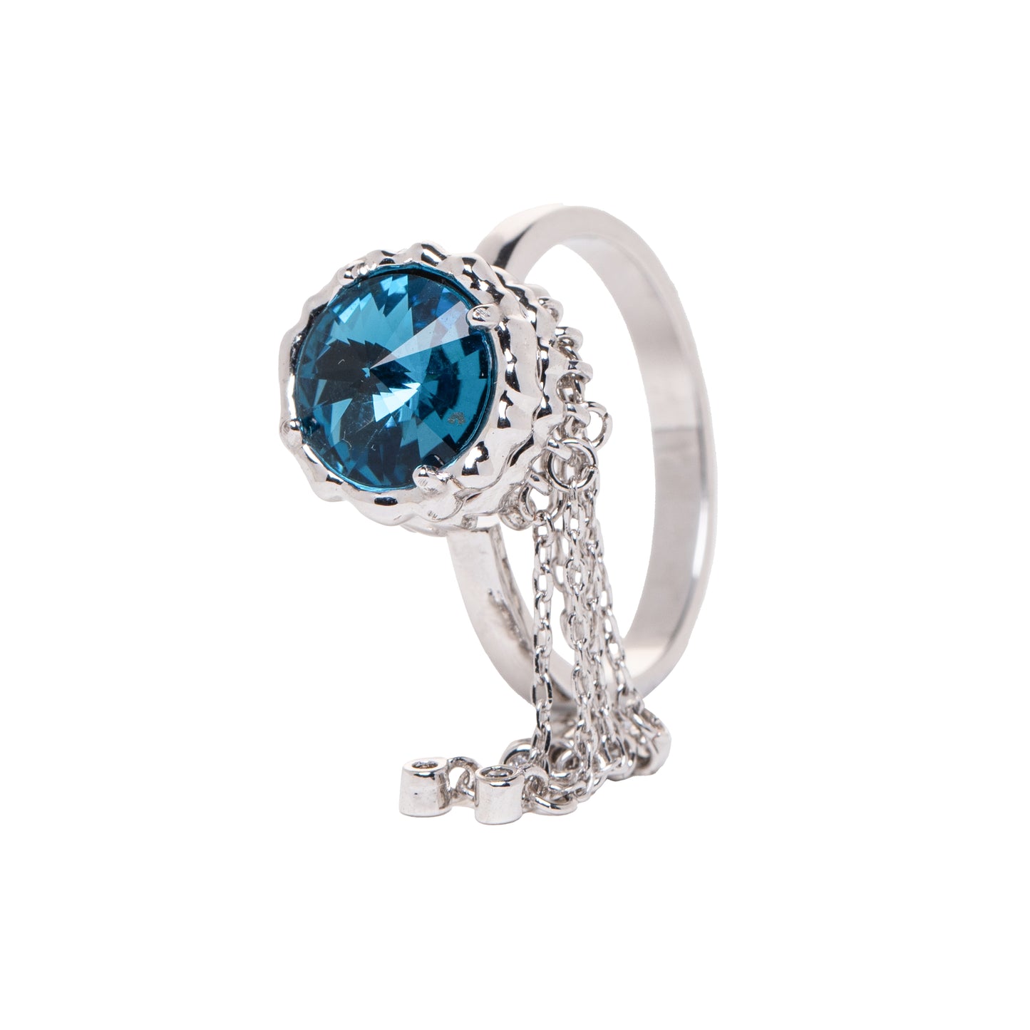 Blue Stone & Chains Ring