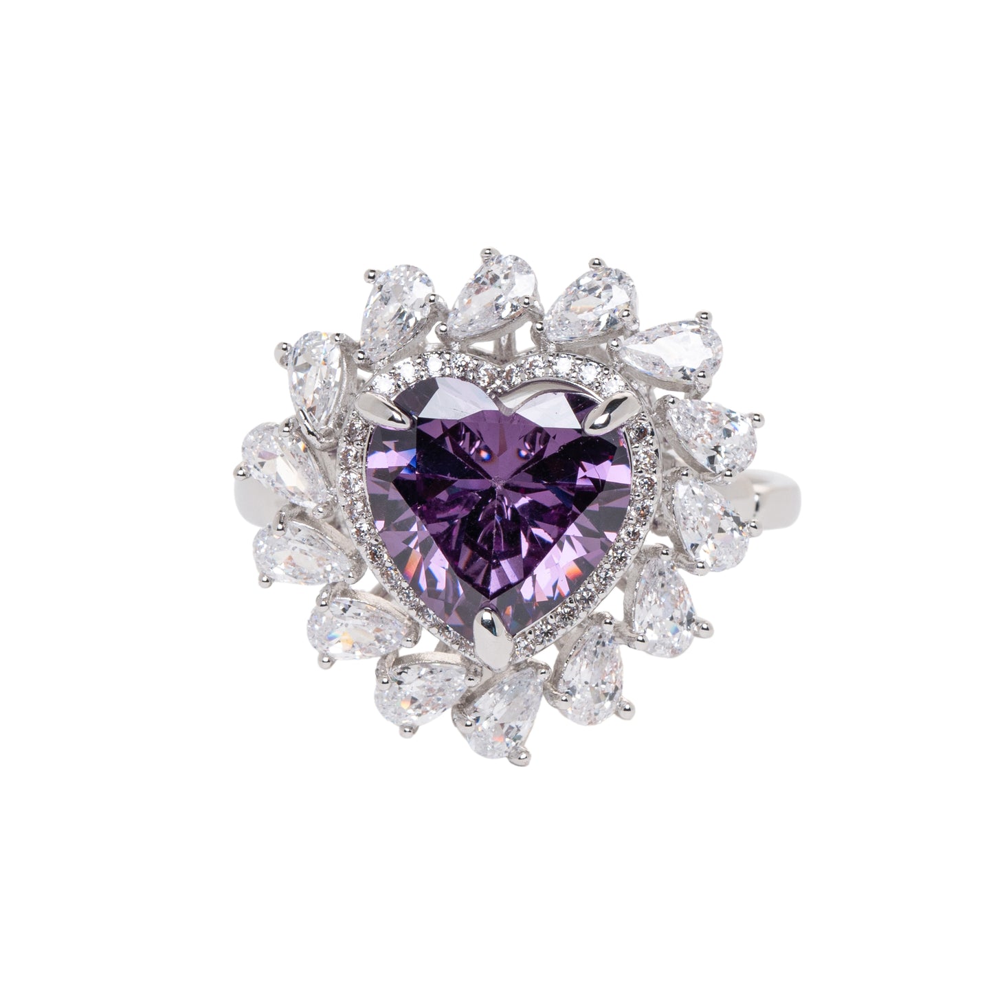 Big Violet Heart Ring