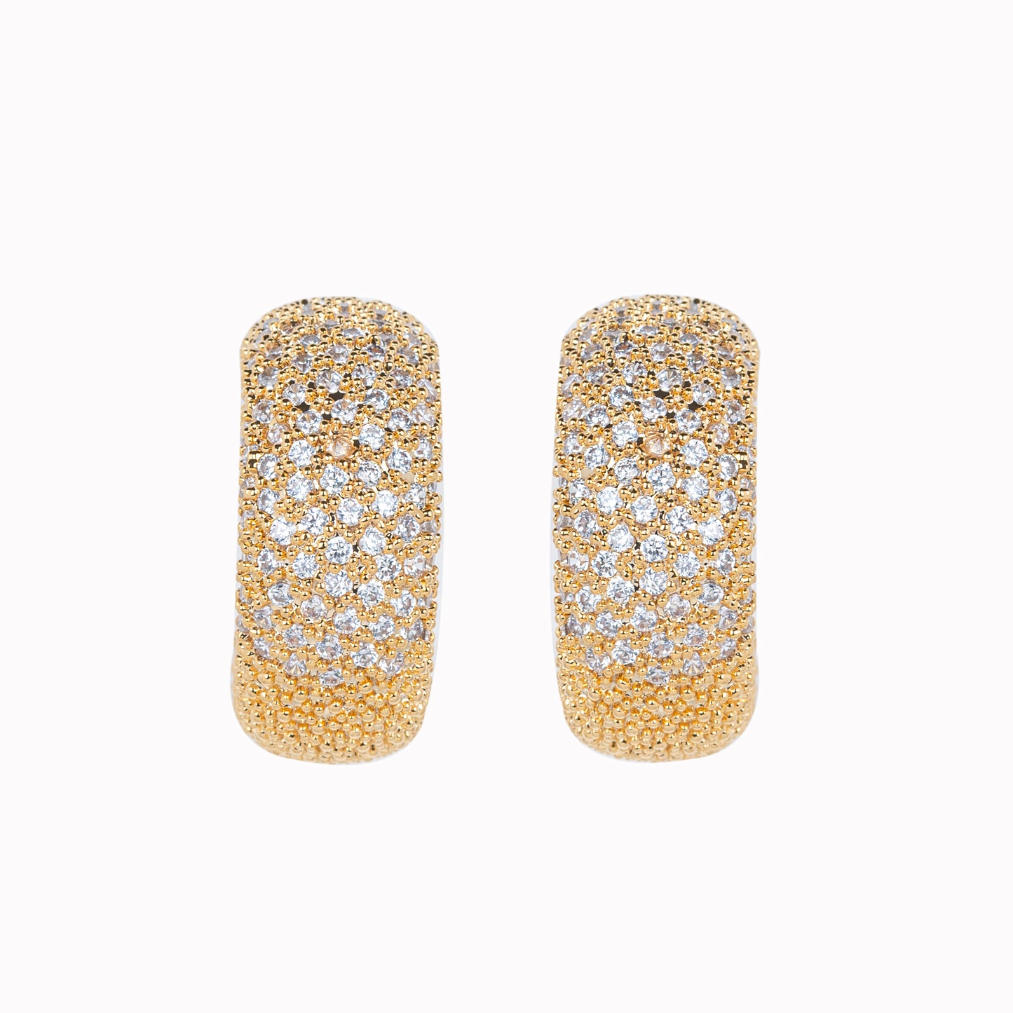 Small Rhinestone Earrings in Gold Tone