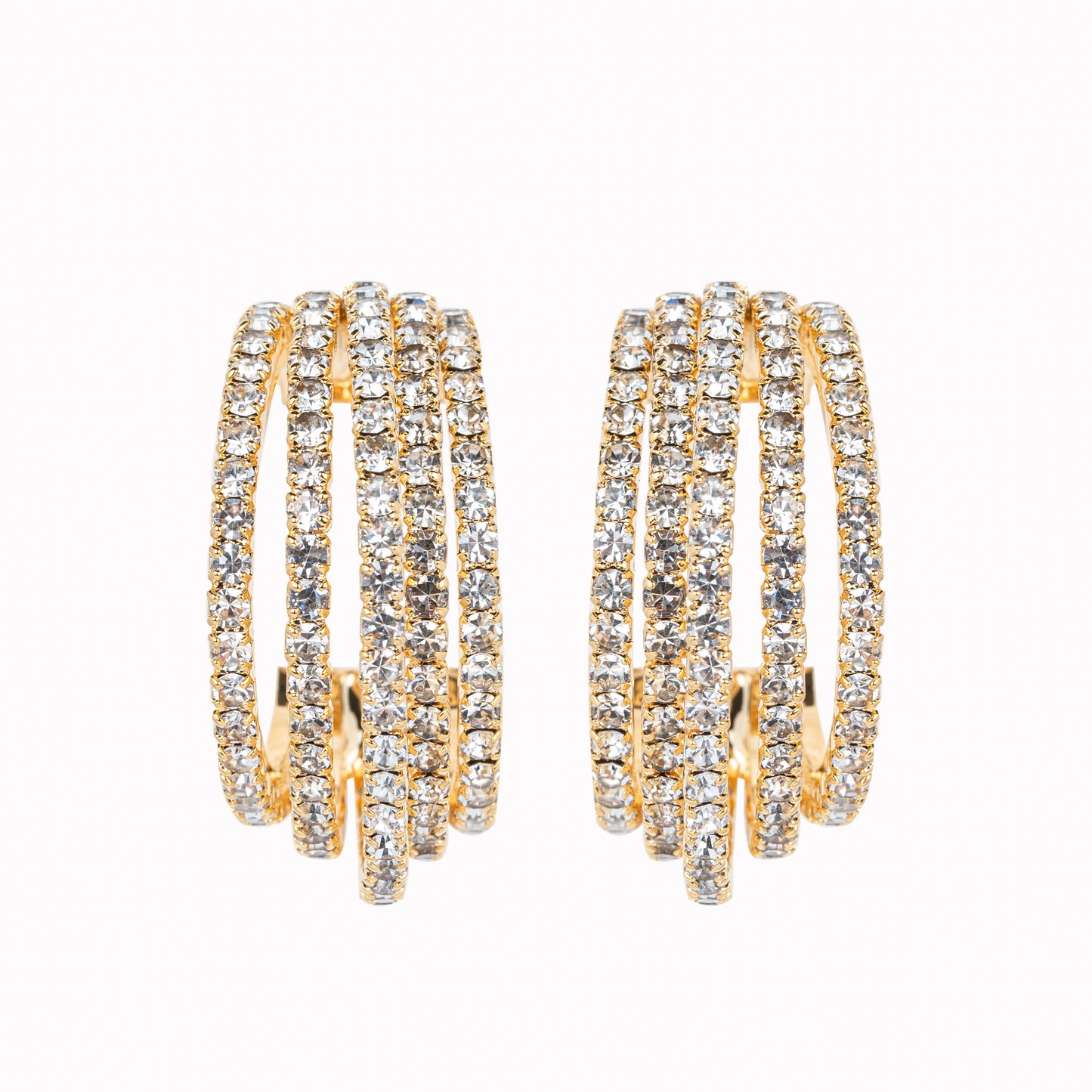 Semi Hoop Stones Earrings