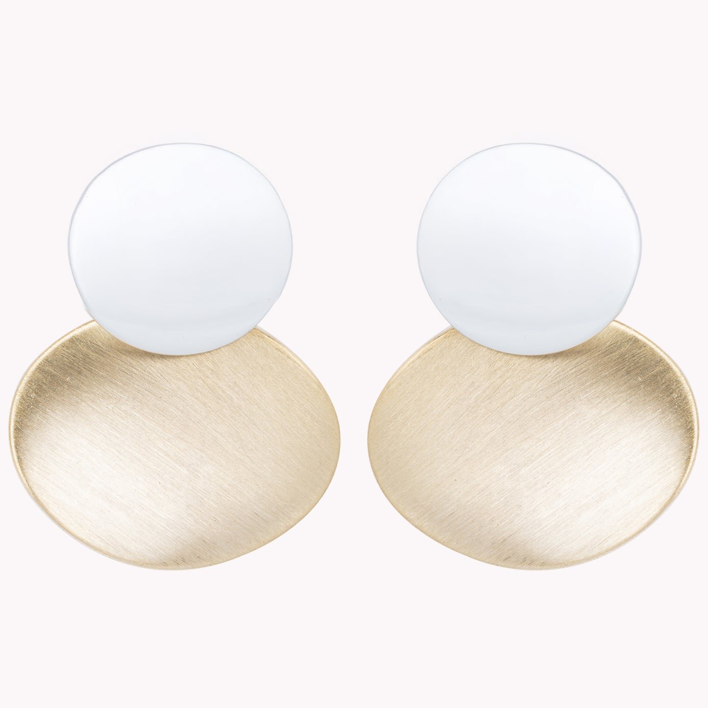 Round & Rombus Twin Tone Earrings