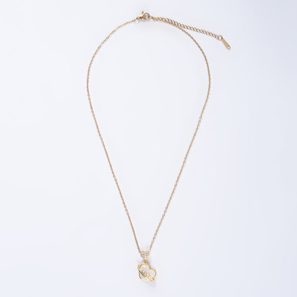 Luck Over Heart Pendant with Chain