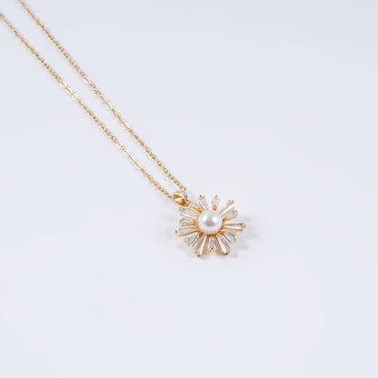 Baguette and Stone Pendant Chain