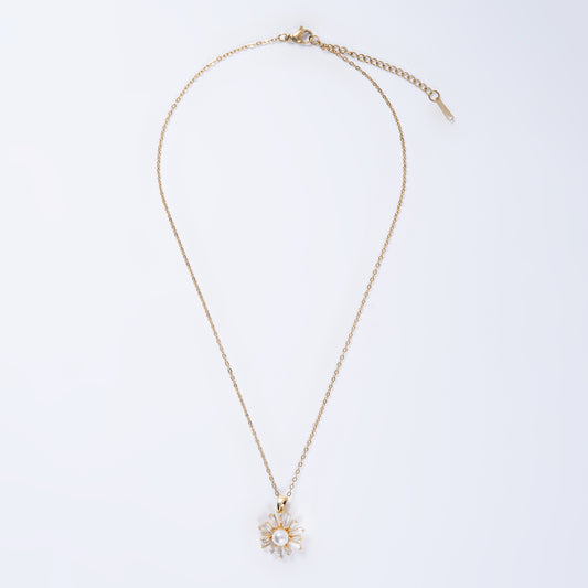 Baguette and Stone Pendant Chain