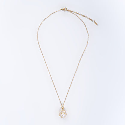 Baguette and Stone Pendant Chain