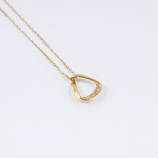 Triangle Pendant in Small Stones with a Chain