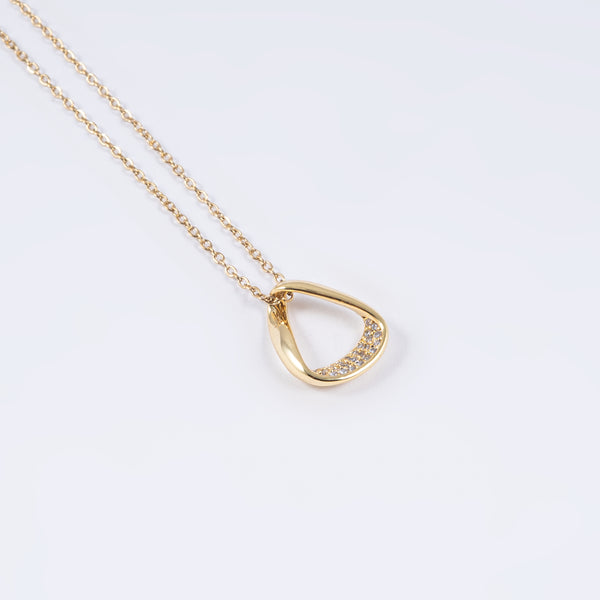 Triangle Pendant in Small Stones with a Chain