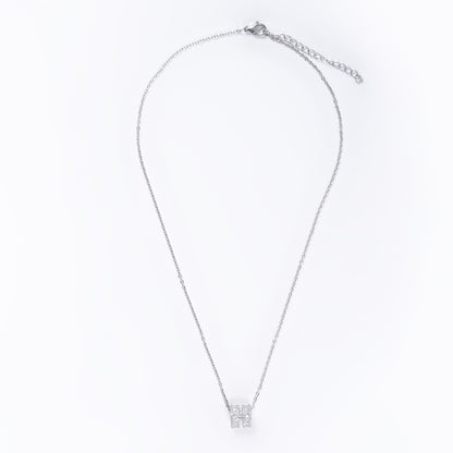 Double Ring pendant in Stone in a Chain
