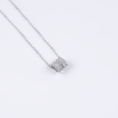 Double Ring pendant in Stone in a Chain