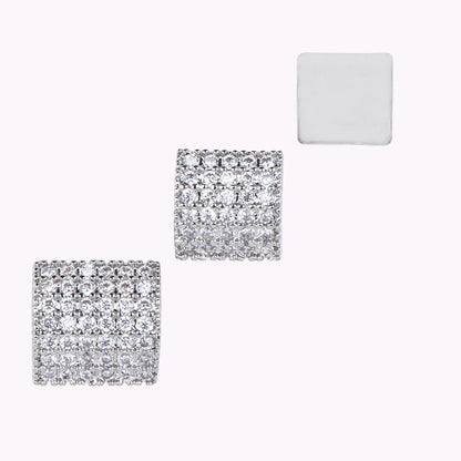 Set of 3 Square Enamel & Stone Earrings