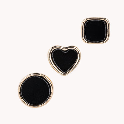 Set of Three Pair Enamel Earrings