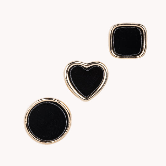 Set of Three Pair Enamel Earrings
