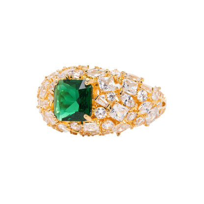 Green Stone & Border Ring