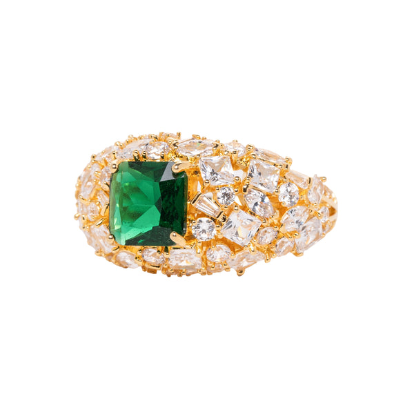 Green Stone & Border Ring