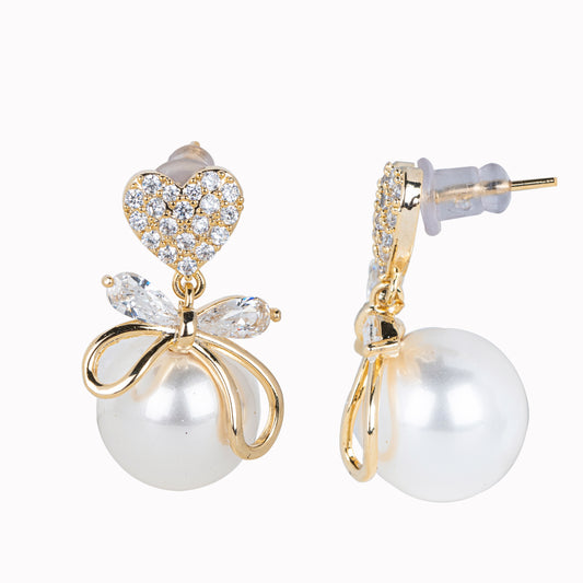 Pearl & Bow Earrings