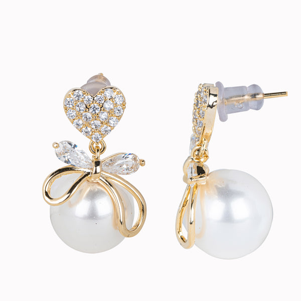 Pearl & Bow Earrings