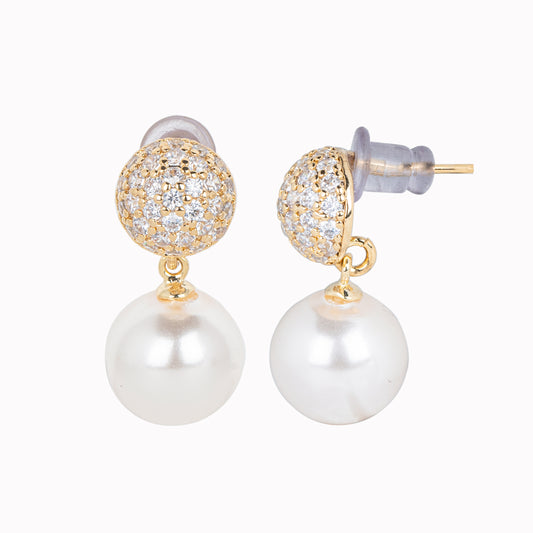 White Pearl Drop with Stone Tops
